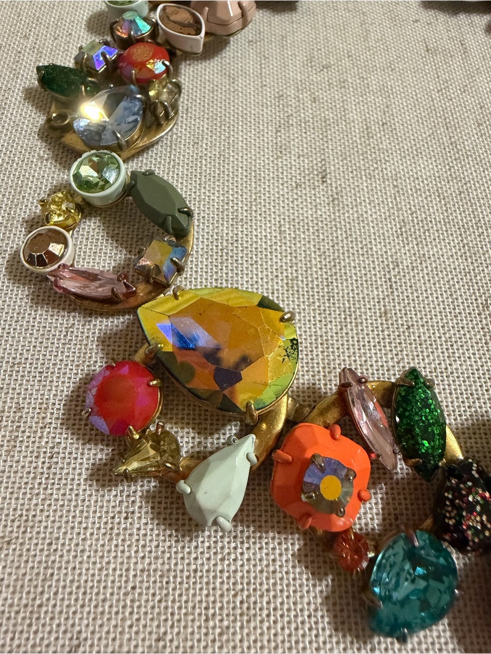 J. Crew Multicolor Crystal Wreathe Floral Brulee Statement Necklace - Picture 8 of 14